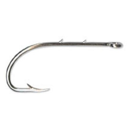 Mustad Classic Beak Hook, Size 50, Forged, 2 Slices In 1X Long Shank, Offset, Ringed Eye, Nickel, 8PK 92661-NI-5/0-8